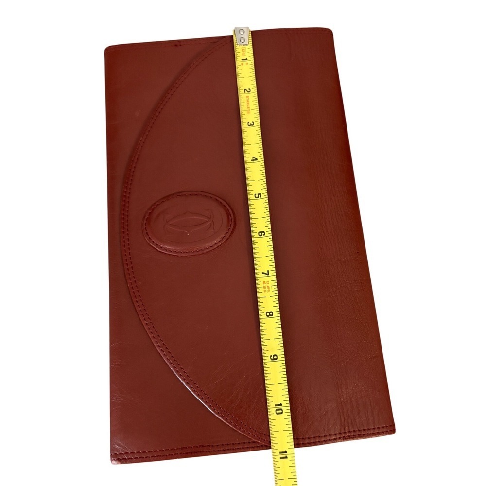 Cartier Bordeaux Leather Clutch Wallet Burgundy Vintage with Certificate - Picture 11 of 15